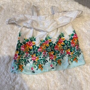 Janie and Jack off shoulder girls floral top size 3